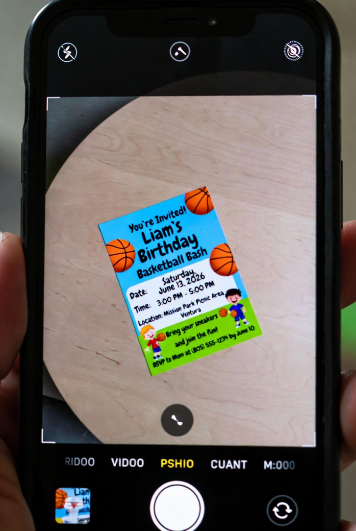 Snap a birthday invitation